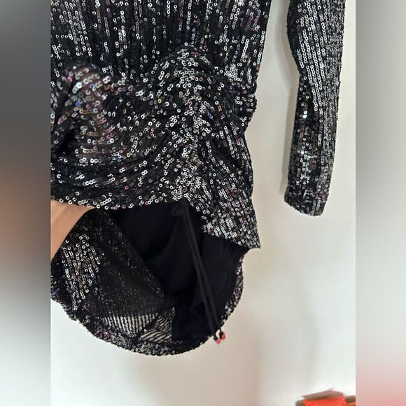 Free People Womens Giselle Sequined One Shoulder Mini Dress - Picture 7 of 11